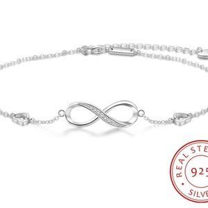 Sterling Silver Infinity Anklet Ships USA